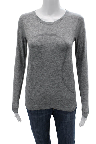 Lululemon Womens Crew Neck Long Sleeve Active Top Heather Gray Size S