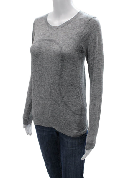Lululemon Womens Crew Neck Long Sleeve Active Top Heather Gray Size S