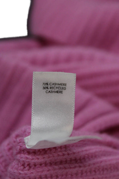 Unsubscribed Women Pink Cashmere Turtleneck Pullover Short Sleeve Size XS