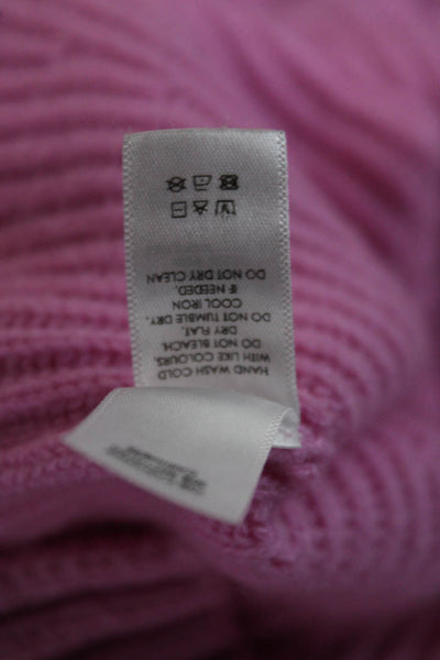 Unsubscribed Women Pink Cashmere Turtleneck Pullover Short Sleeve Size XS