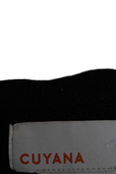 Cuyana Women Shift Sweater Dress Black 3/4 Sleeve Crew Neck Baby Alpaca Size M