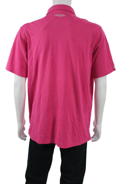 Straight Down Mens Pink Collared Short Sleeve Polo 57% Pima 43% Poly Size L