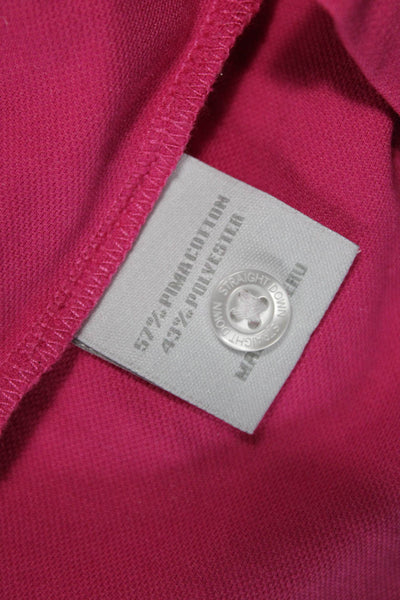 Straight Down Mens Pink Collared Short Sleeve Polo 57% Pima 43% Poly Size L
