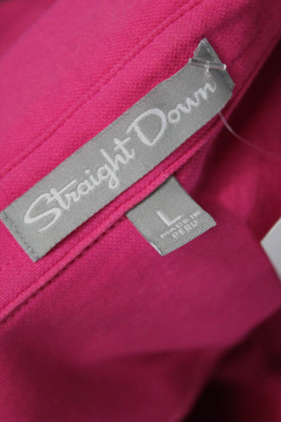 Straight Down Mens Pink Collared Short Sleeve Polo 57% Pima 43% Poly Size L