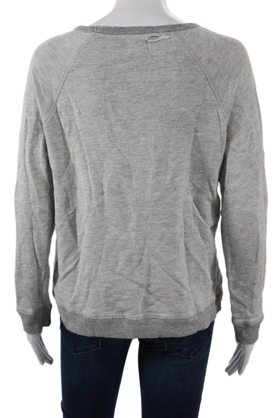 Sundry Womens Pullover Sweatshirt Gray Graphic Crewneck Long Sleeve Size 2