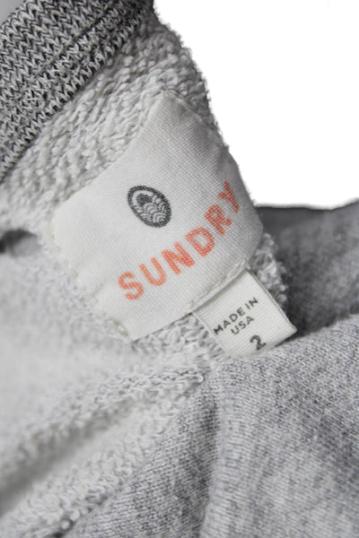 Sundry Womens Pullover Sweatshirt Gray Graphic Crewneck Long Sleeve Size 2