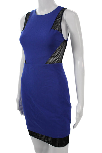 Elizabeth & James Womens Bodycon Sheath Dress Blue Sleeveless Round Neck Size 2