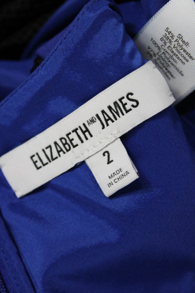 Elizabeth & James Womens Bodycon Sheath Dress Blue Sleeveless Round Neck Size 2
