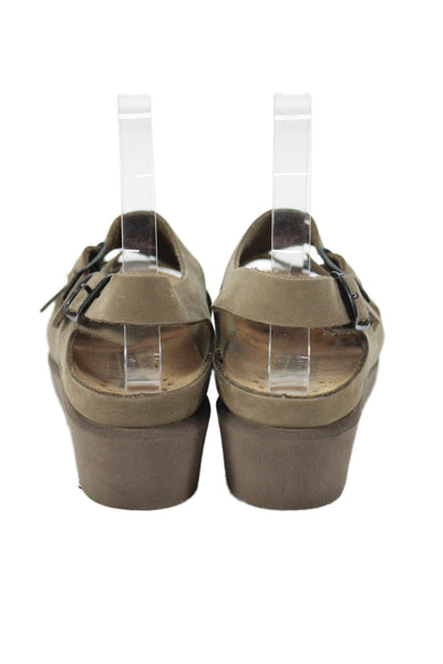 Eileen Fisher Womens Wedge Heel Ankle Strap Espadrilles Sandals Black Size 9.5