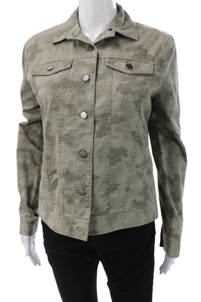 ATM Womens Military Jacket Camouflage Green Wool Cashmere Size M