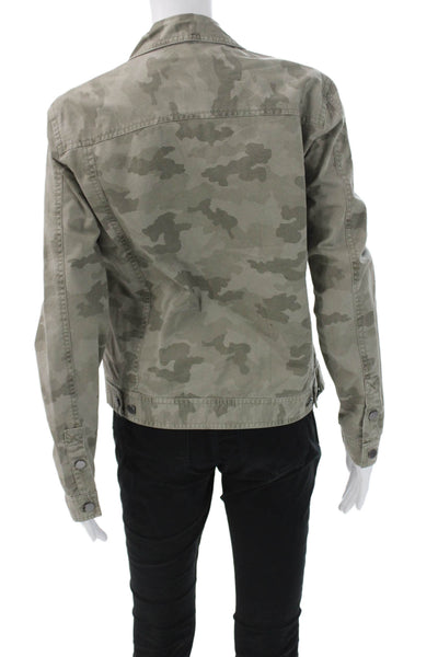 ATM Womens Military Jacket Camouflage Green Wool Cashmere Size M