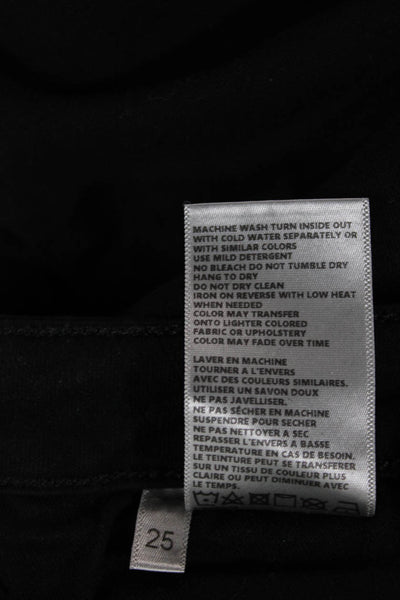 L'Agence Womens Ankle Skinny Jeans Black Button 26 Inseam Size 25