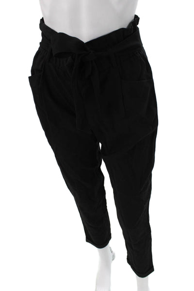 Trf Collection Zara Womens Ankle Paperbag Black Pants Drawstring Size XS