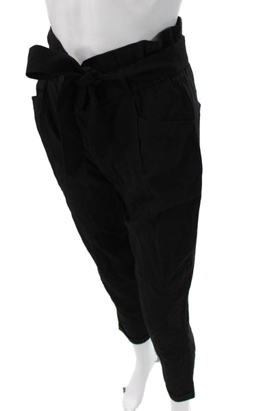 Trf Collection Zara Womens Ankle Paperbag Black Pants Drawstring Size XS