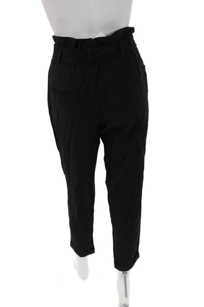 Trf Collection Zara Womens Ankle Paperbag Black Pants Drawstring Size XS