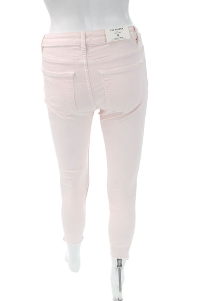 Zara Women Ankle Jeggings Pink Button Closure Size 2