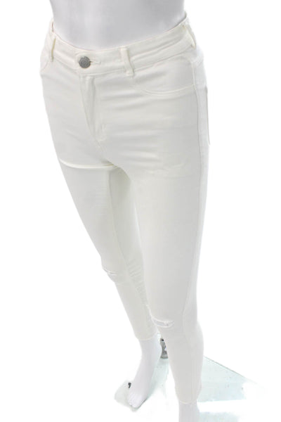 Zara Womens White Jeggings Cotton Elastane Button Size 24