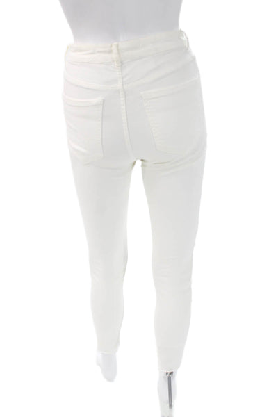 Zara Womens White Jeggings Cotton Elastane Button Size 24