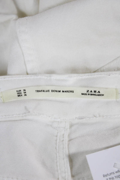 Zara Womens White Jeggings Cotton Elastane Button Size 24