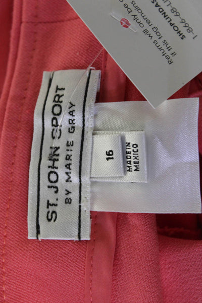 St. John By Marie Gray Women Cropped Dress Pants Pink Size 16