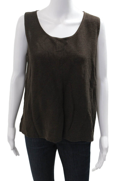 Eileen Fisher Women Basic Sleeveless Tank Brown Size L