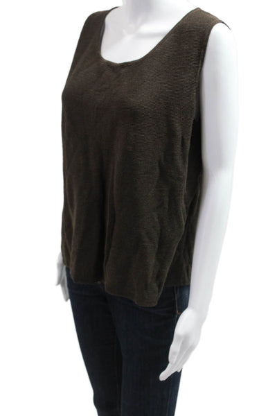 Eileen Fisher Women Basic Sleeveless Tank Brown Size L