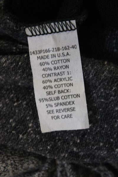 Pete Womens Pullover Black Round Neck Long Sleeve Cotton Rayon Grunge Size M