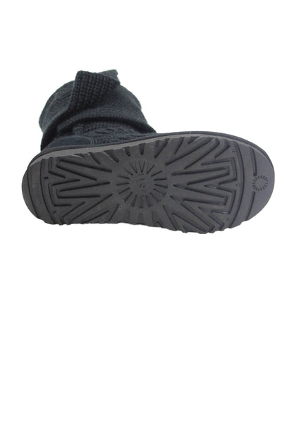 Ugg Womens Classic Cardy Knit Boots Solid Black Size 6