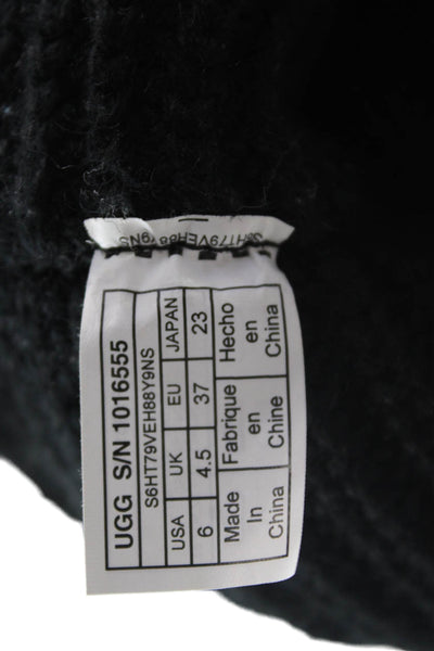 Ugg Womens Classic Cardy Knit Boots Solid Black Size 6