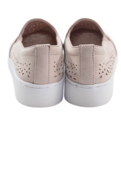 Vince Womens Laser Cut Detail Slip On Athletic Sneaker Shoes Pink Size 5