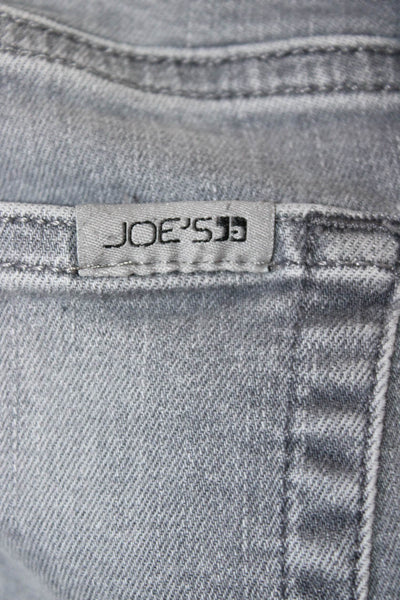 Joes Women Straight Tapered Gray Jeans Cotton Blend Button Fly Size 32