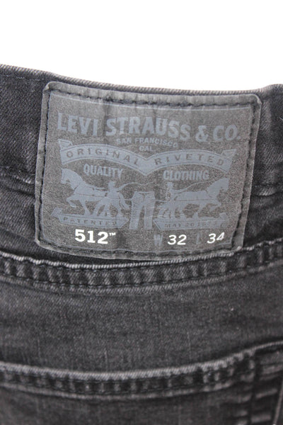 Levi's Mens Straight Tapered Black Jeans Size 32