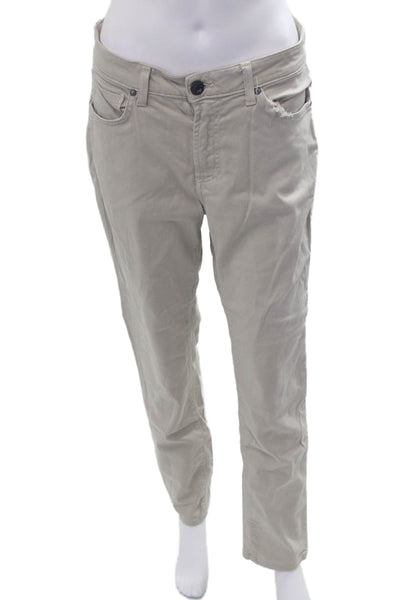 Monfrere Women Beige Chinos Mid Rise 99% Cotton 1% PU Size 31