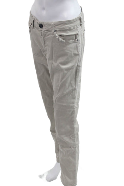 Monfrere Women Beige Chinos Mid Rise 99% Cotton 1% PU Size 31
