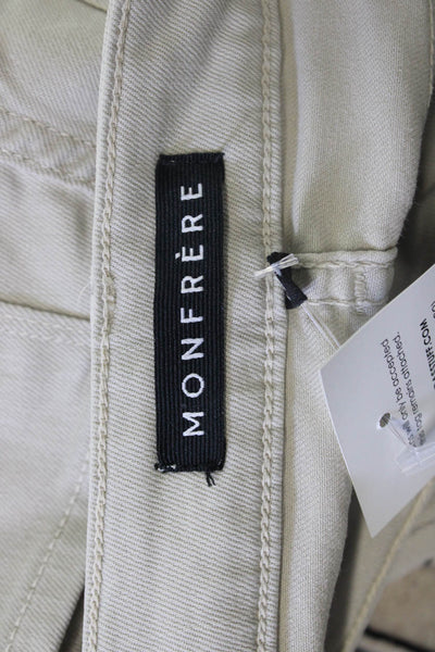 Monfrere Women Beige Chinos Mid Rise 99% Cotton 1% PU Size 31