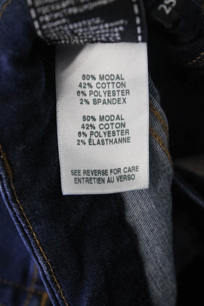 7 For All Mankind Women Skinny Ankle Jeans Dark Blue Button Mid Rise Size 25