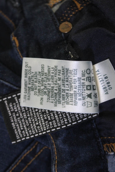 7 For All Mankind Women Skinny Ankle Jeans Dark Blue Button Mid Rise Size 25