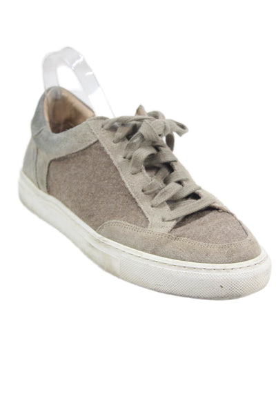 Suit Supply Mens Suede Lace Up Low Top Sneakers Beige Size 42 12