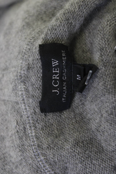 J Crew Women Henley Hoodies Italian Cashmere Gray Long Sleeve Solid Size M