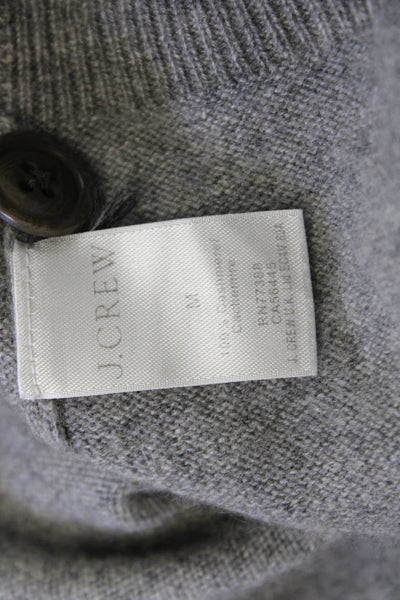 J Crew Women Henley Hoodies Italian Cashmere Gray Long Sleeve Solid Size M