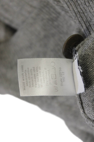J Crew Women Henley Hoodies Italian Cashmere Gray Long Sleeve Solid Size M