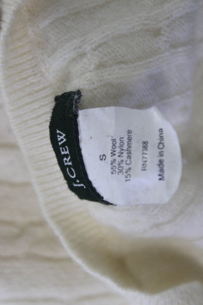 J Crew Women Pullover Sweater Beige Alpaca Merino Crew Neck Long Sleeve Size S