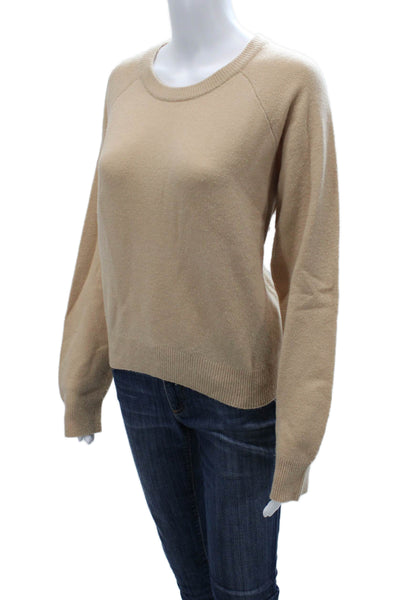 T Alexander Wang Womens Pullover Sweater Beige Wool Crewneck Size L