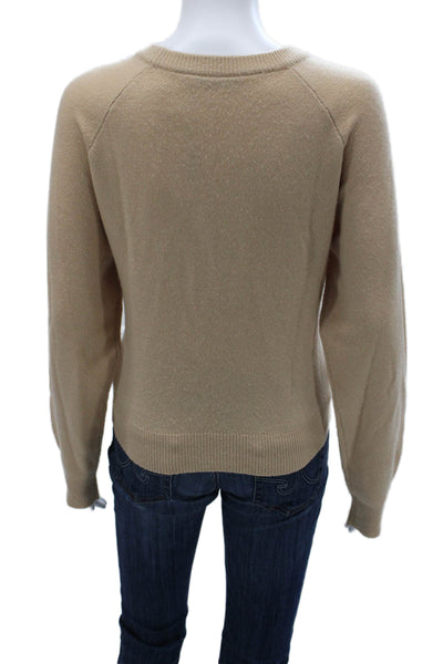 T Alexander Wang Womens Pullover Sweater Beige Wool Crewneck Size L