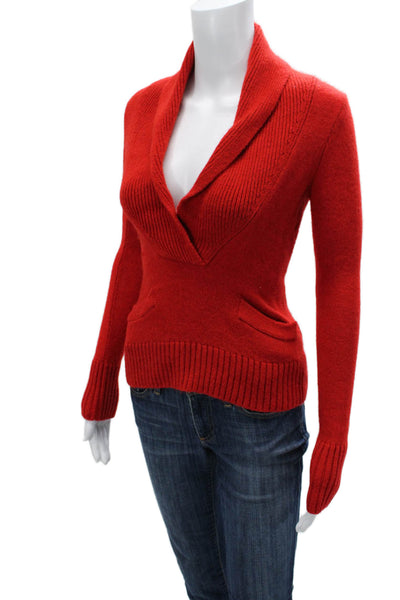 J Crew Womens Red Pullover Sweater Alpaca Merino Acrylic Size XS