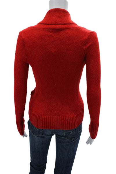 J Crew Womens Red Pullover Sweater Alpaca Merino Acrylic Size XS