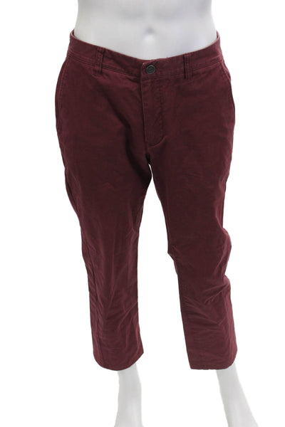 Bonobos Mens Cropped Chino Pants Red Button Fly 30in Inseam Size 31