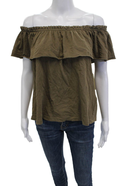 Current/Elliott Women Brown Pima Cotton Sleeveless Boho Top Size 2