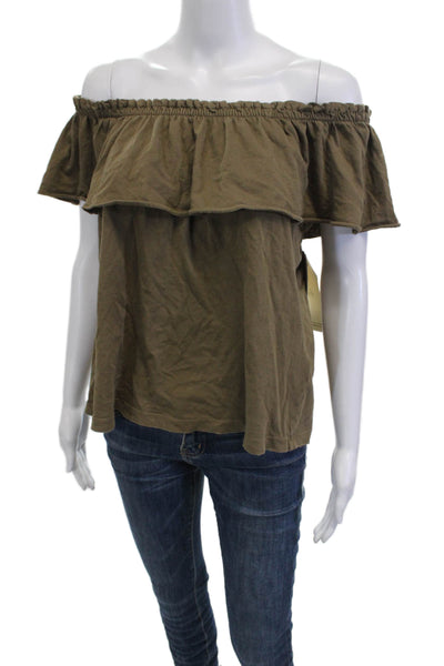 Current/Elliott Women Brown Pima Cotton Sleeveless Boho Top Size 2