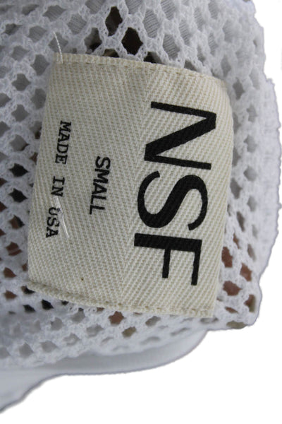 NSF Women Basic Cropped White 100% Cotton Crew Neck T Shirt Size S